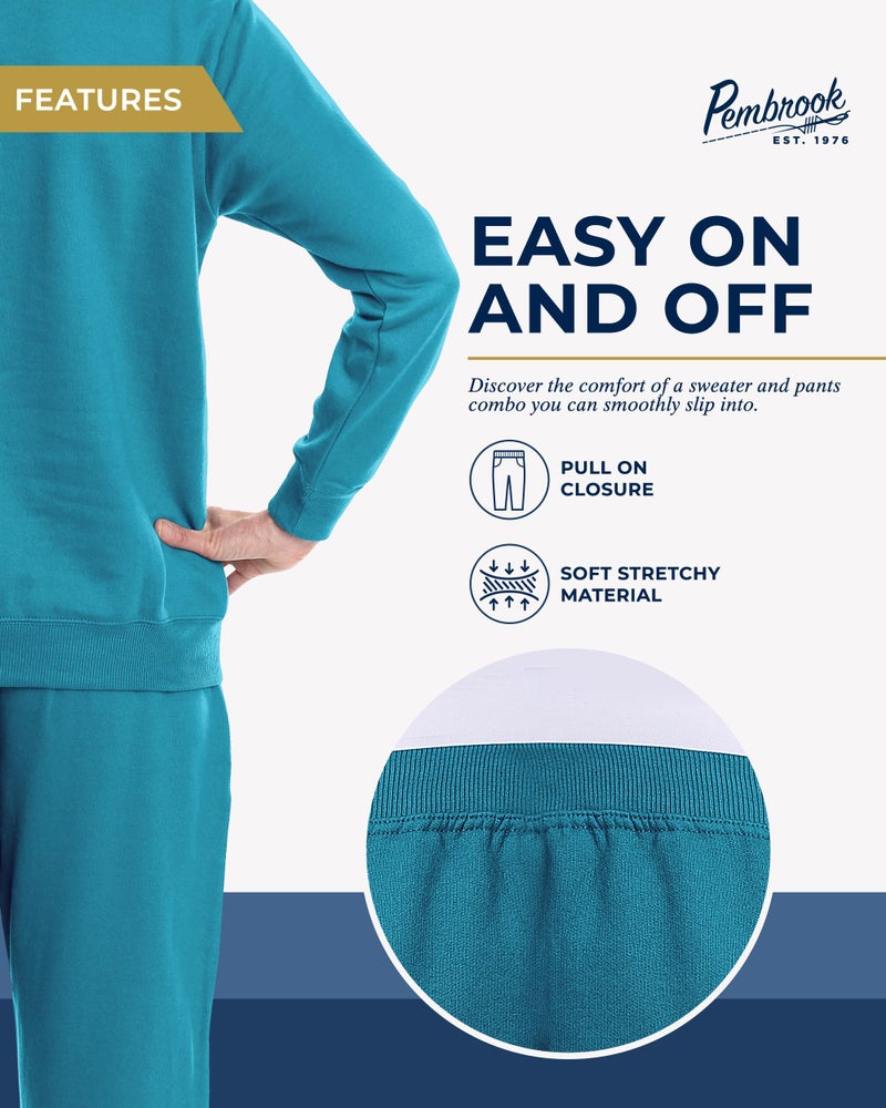 Pembrook Womens Sweat Suits Two-Piece - Ladies Sweatsuits Sets | Embroidered Fleece Sets for Women 2 Piece | Sweat Outfits for Older Women - Image 4